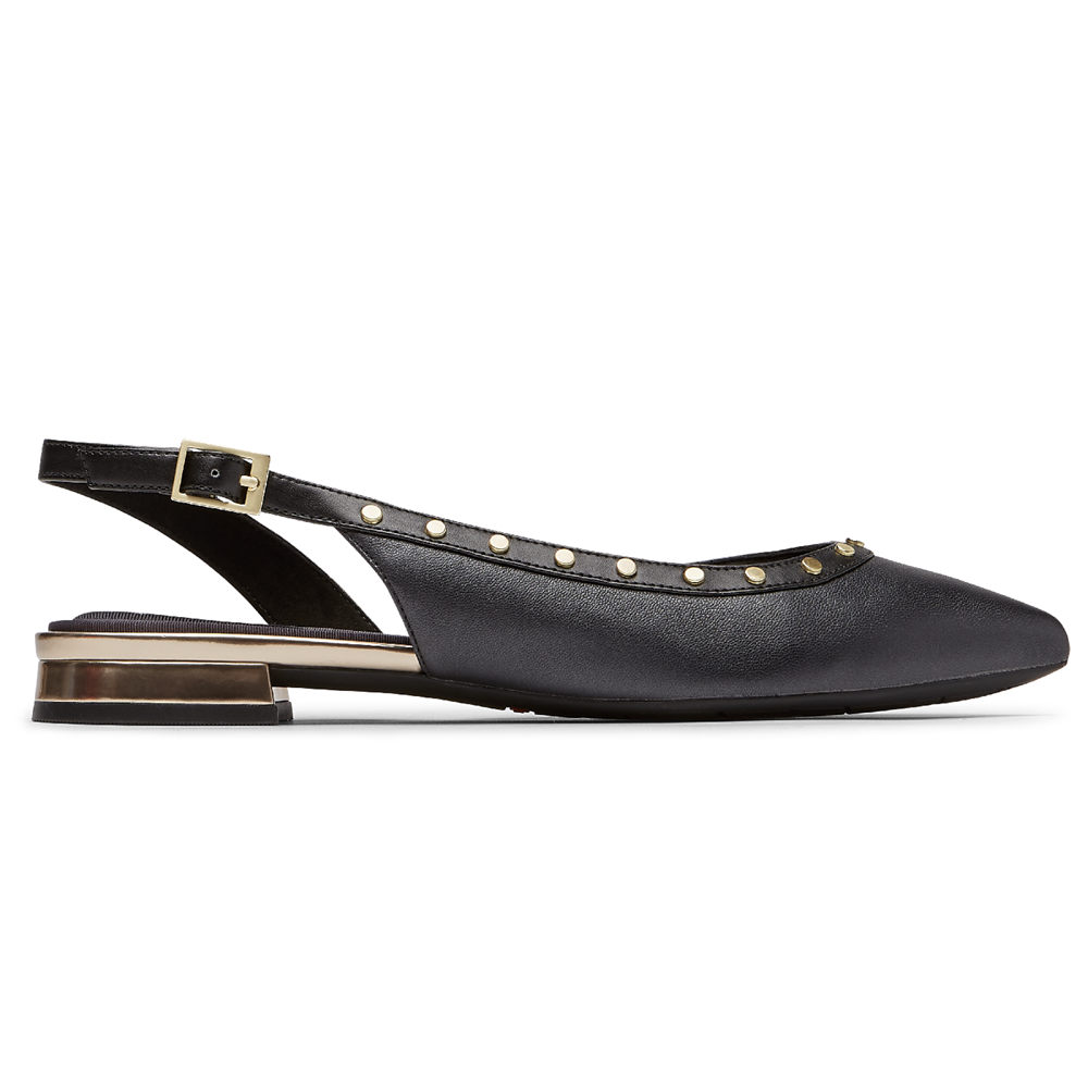 Rockport Singapore Womens Slingback - Total Motion Zuly Studded Black - SM2690784